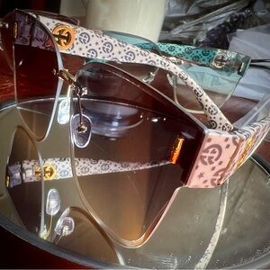 Brown Oversized Square Gradient Glasses